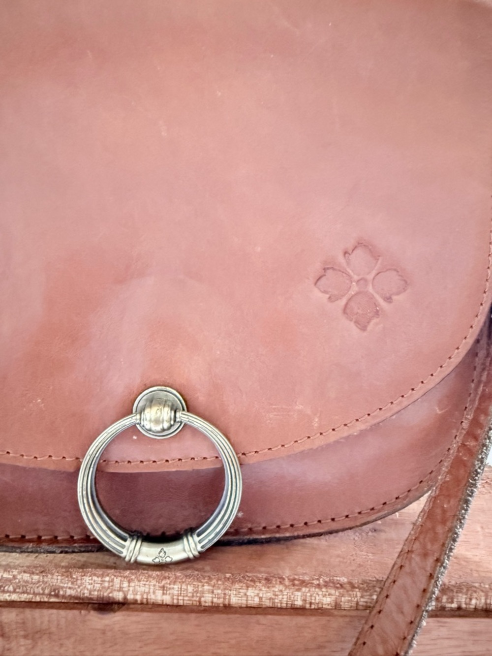 Patricia Nash Brown Tan Leather Crossbody Saddle Bag Style P551333 - Picture 12 of 13